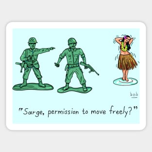 Plastic Army Men On Leave Sticker